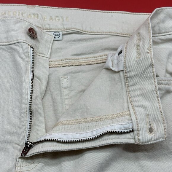 American Eagle Stovepipe Size 16 Ivory Ecru Denim Stretch High-Waisted Jeans - Picture 8 of 16